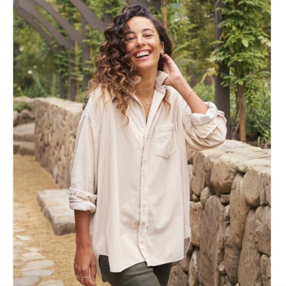 Frank & Eileen Shirley Oversized Button Up Shirt In Italian Corduroy